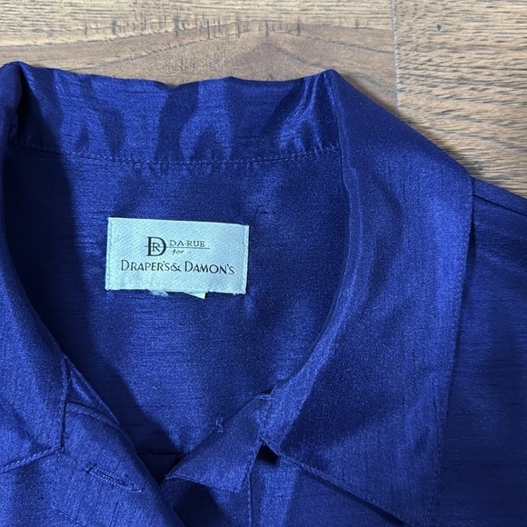 DRAPERS&DAMONS Navy Blue Button-Up Shirt - Picture 6 of 7